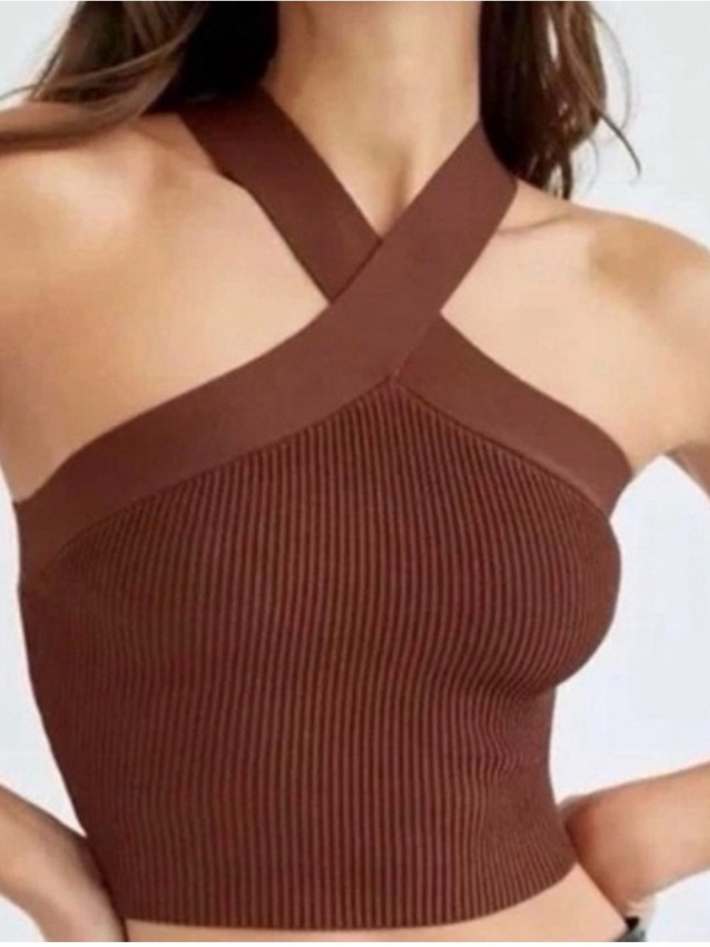 Abercrombie & Fitch Brown Cropped Halter Top S